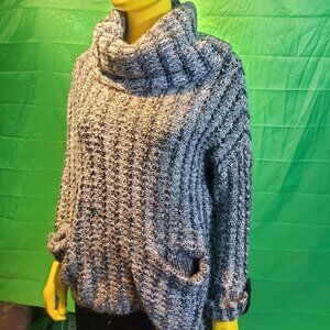 Vero moda denim wool turtle neck winter gray women sweater Small fall